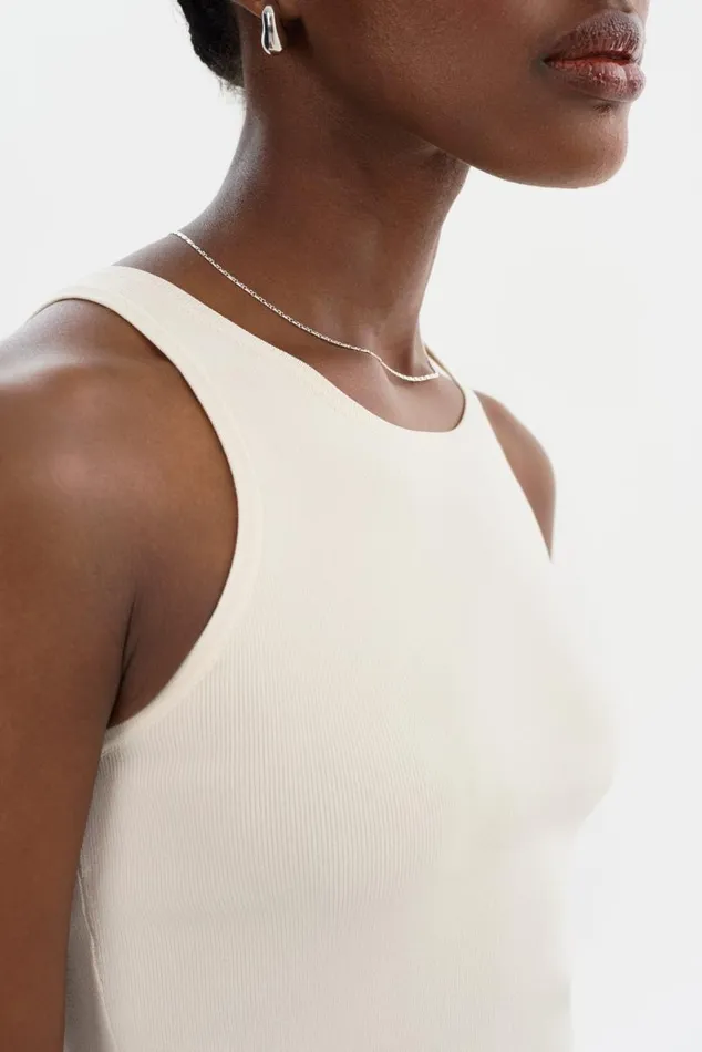 Women NEVINA Knit Tank Top Off White LAMARQUE Tops