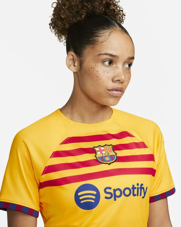 Women Nike All Clothing FC Barcelona 202324 Stadium Fourth Amarillouniversity Reddeep Royal Blue