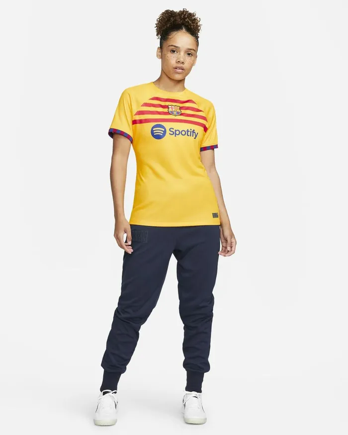 Women Nike All Clothing FC Barcelona 202324 Stadium Fourth Amarillouniversity Reddeep Royal Blue