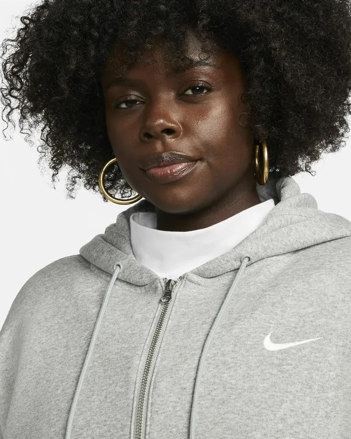 Women Nike All Clothing Sportswear Phoenix Fleece Dark Grey Heathersail