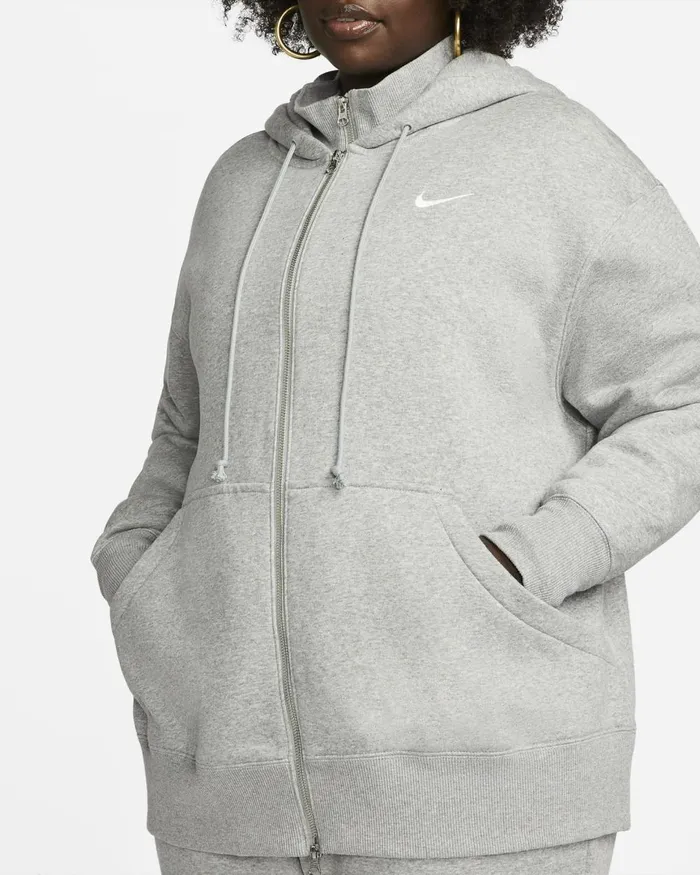 Women Nike All Clothing Sportswear Phoenix Fleece Dark Grey Heathersail