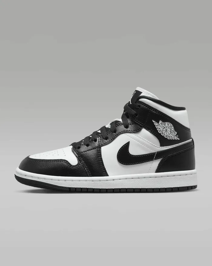 Women Nike All Shoes Air Jordan 1 Mid Whitewhiteblack