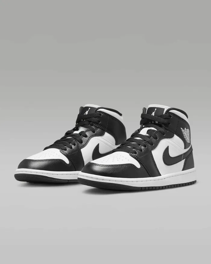 Women Nike All Shoes Air Jordan 1 Mid Whitewhiteblack