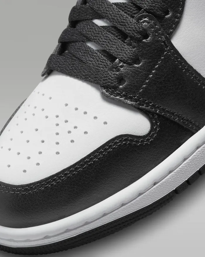 Women Nike All Shoes Air Jordan 1 Mid Whitewhiteblack