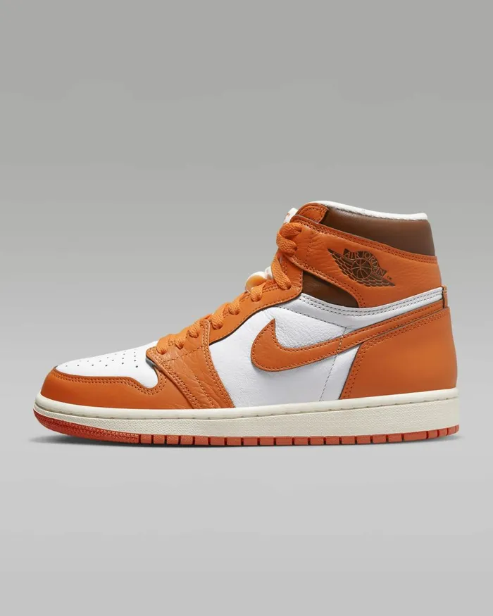Women Nike All Shoes Air Jordan 1 Retro High OG Whitebrownsailstarfish