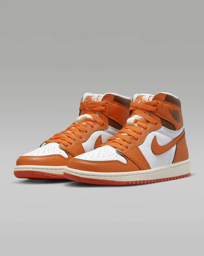 Women Nike All Shoes Air Jordan 1 Retro High OG Whitebrownsailstarfish