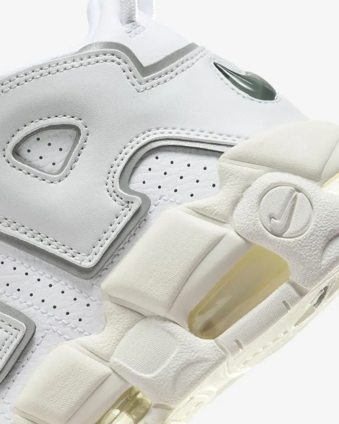 Women Nike All Shoes Air More Uptempo Whitephoton Dustmetallic Silveriron Grey