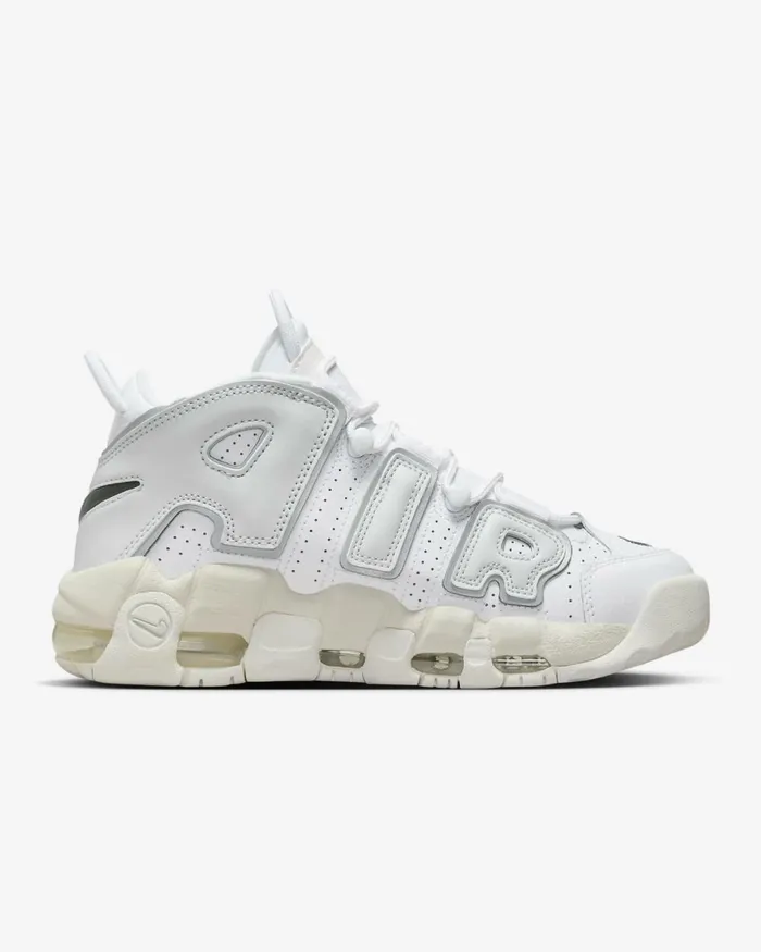 Women Nike All Shoes Air More Uptempo Whitephoton Dustmetallic Silveriron Grey