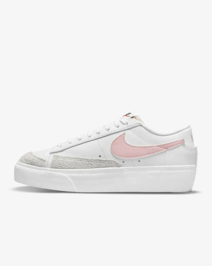 Women Nike All Shoes Blazer Low Platform Whitesummit Whiteblackpink Glaze