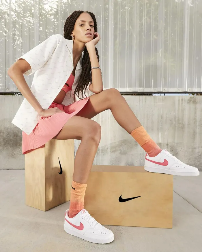 Women Nike All Shoes Court Vision Low Whitevoltblacksea Coral