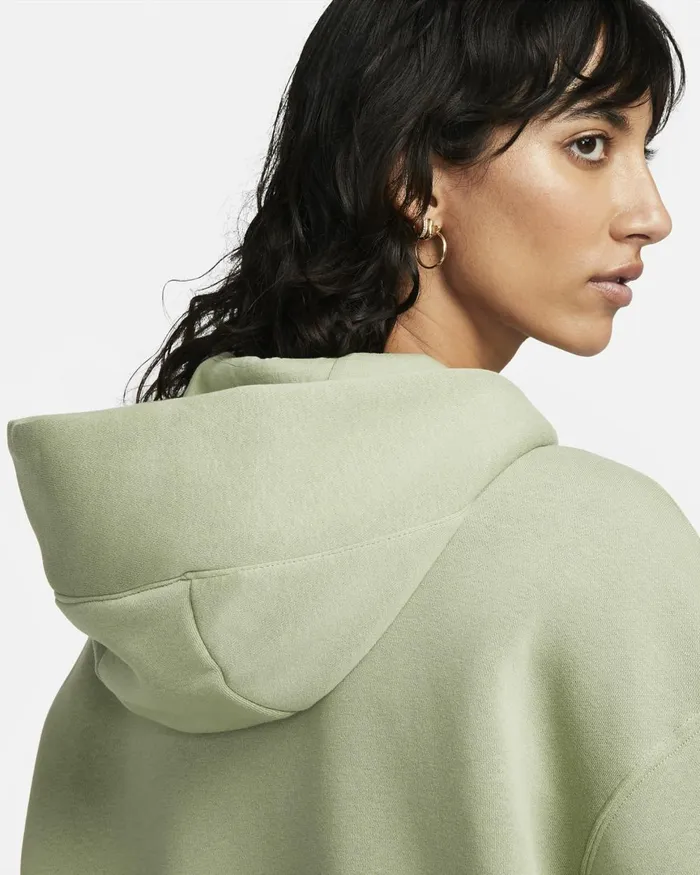 Women Nike Hoodies And Sweatshirts Sportswear Phoenix Fleece Oil Greenblack