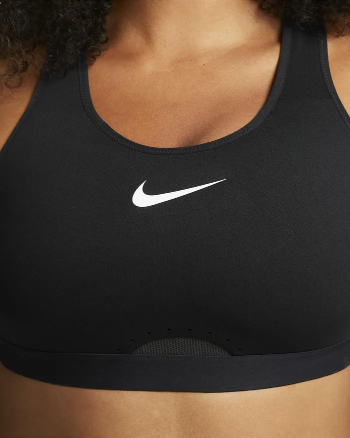 Women Nike Sports Bras Swoosh Blackblackdark Smoke Greywhite