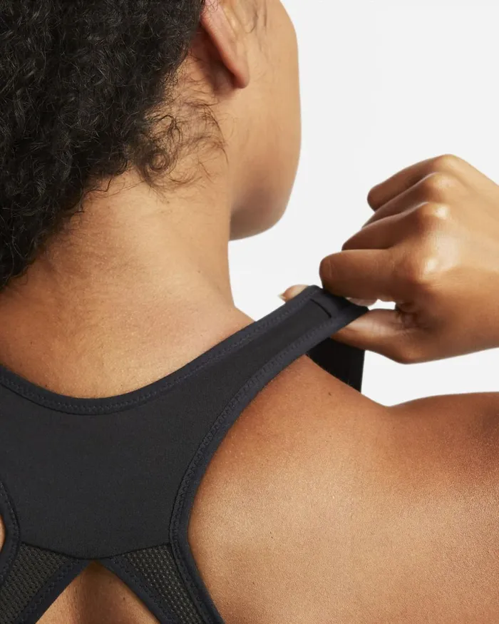 Women Nike Sports Bras Swoosh Blackblackdark Smoke Greywhite