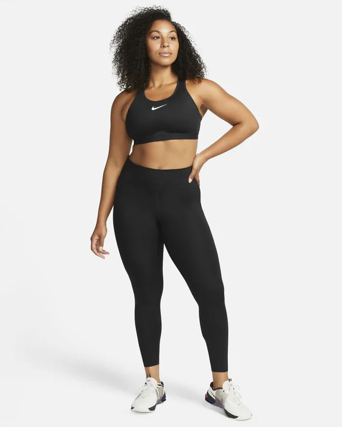 Women Nike Sports Bras Swoosh Blackblackdark Smoke Greywhite
