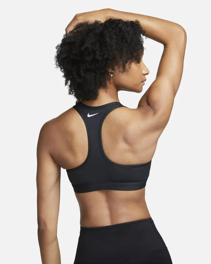 Women Nike Sports Bras Swoosh MediumSupport Blackblackcool Grey