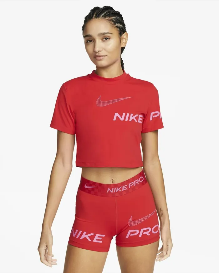 Women Nike Tops And TShirts Pro DriFIT University Redpinksicle