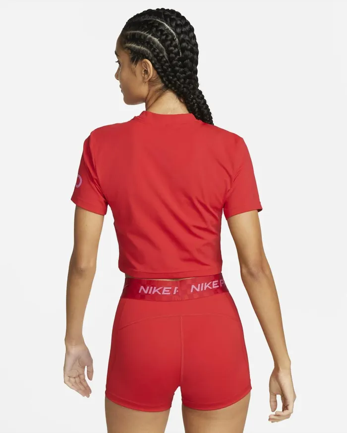 Women Nike Tops And TShirts Pro DriFIT University Redpinksicle