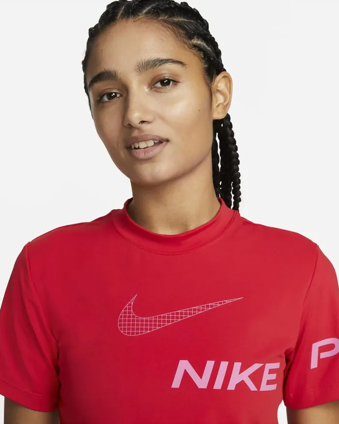 Women Nike Tops And TShirts Pro DriFIT University Redpinksicle