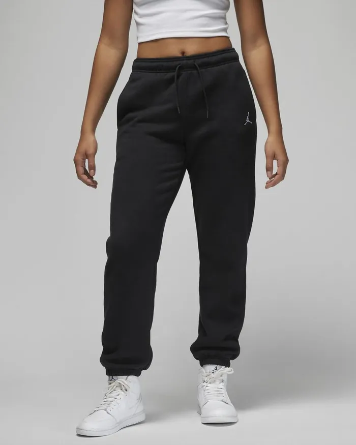Women Nike Trousers Jordan Brooklyn Fleece Blackwhite