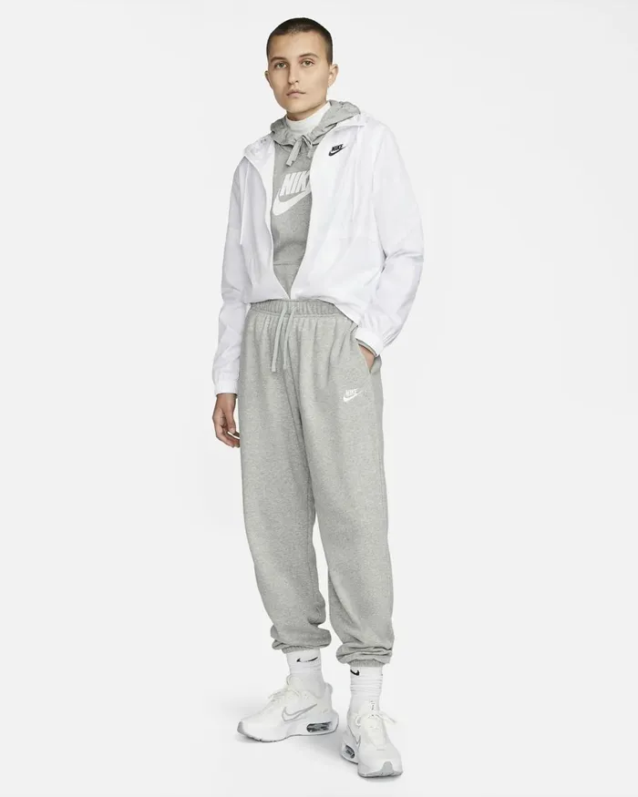 Women Nike Trousers Sportswear Club Fleece Dark Grey Heatherwhite