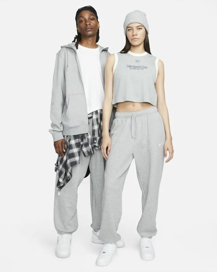 Women Nike Trousers Sportswear Club Fleece Dark Grey Heatherwhite