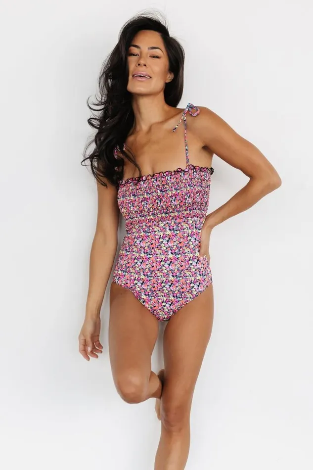 Women Nikki Smocked One Piece Neon Floral Baltic Born One Piece