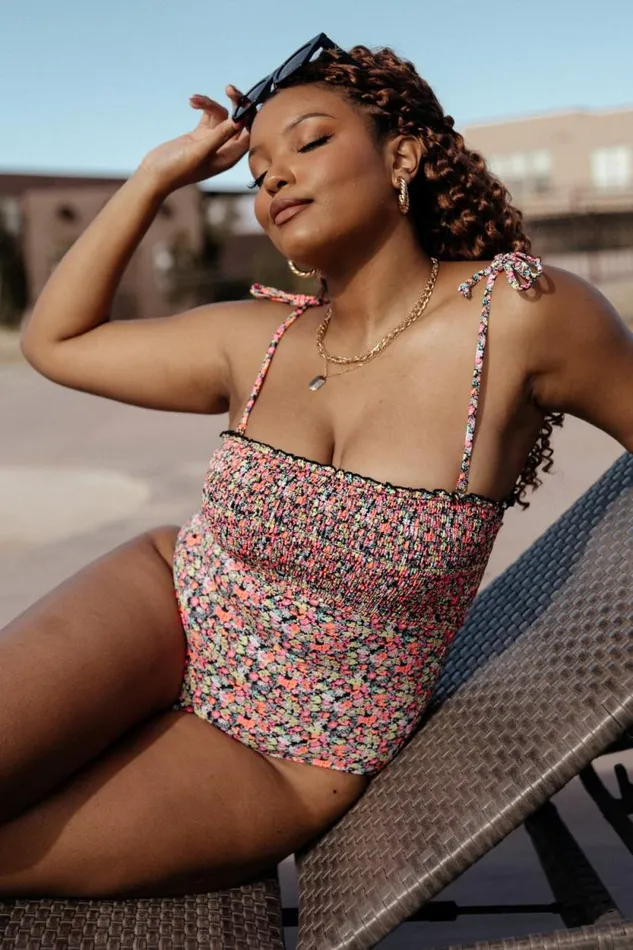 Women Nikki Smocked One Piece Neon Floral Baltic Born One Piece