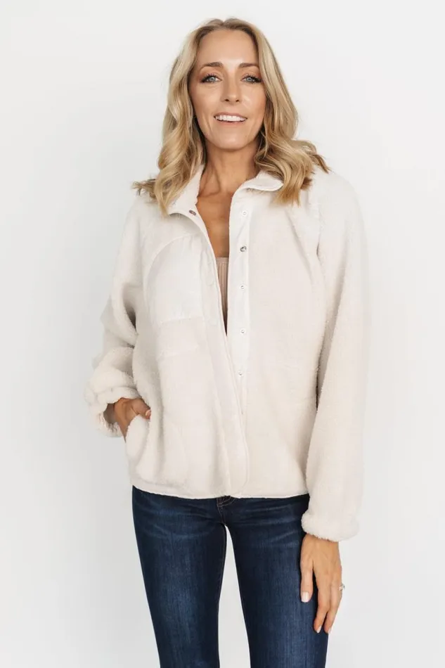 Women Noah Sherpa Jacket Ivory Baltic Born Outerwear