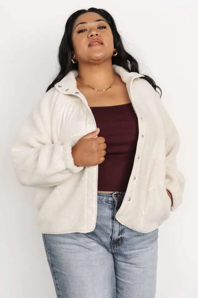 Women Noah Sherpa Jacket Ivory Baltic Born Outerwear Women Noah Sherpa Jacket Ivory Baltic Born Outerwear