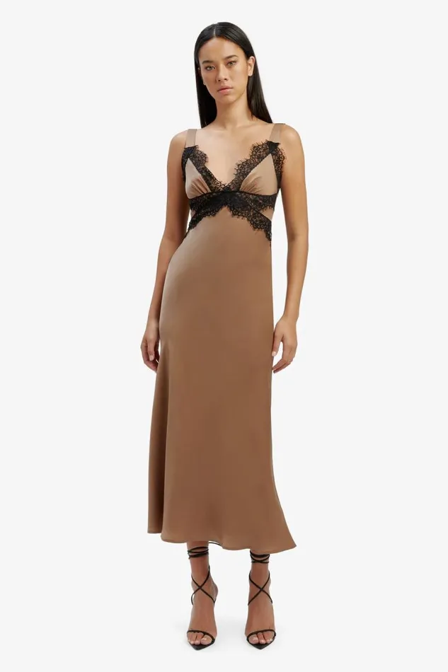 Women Occasion Dresses Bardot Delta Satin Midi Dress In Bronze Bronze Women Occasion Dresses Bardot Delta Satin Midi Dress In Bronze Bronze