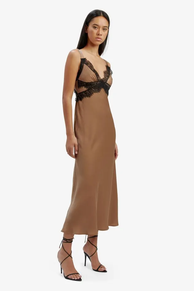 Women Occasion Dresses Bardot Delta Satin Midi Dress In Bronze Bronze Women Occasion Dresses Bardot Delta Satin Midi Dress In Bronze Bronze