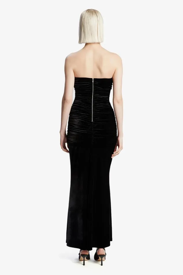 Women Occasion Dresses Bardot Elvira Velvet Maxi Dress In Black Black