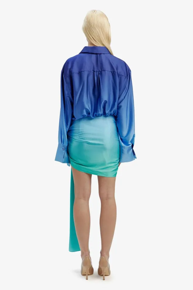 Women Occasion Dresses Bardot Malira Ombre Shirt Dress In Bluegreen Bluegreen