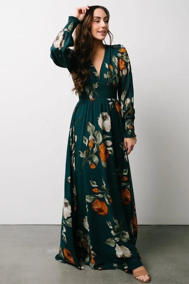 Women Olivia Maxi Dress Deep Topaz Floral Baltic Born The Guest Edit Women Olivia Maxi Dress Deep Topaz Floral Baltic Born The Guest Edit