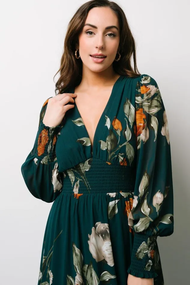 Women Olivia Maxi Dress Deep Topaz Floral Baltic Born The Guest Edit Women Olivia Maxi Dress Deep Topaz Floral Baltic Born The Guest Edit