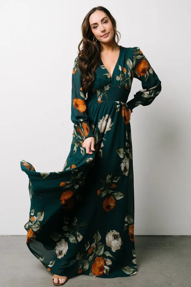 Women Olivia Maxi Dress Deep Topaz Floral Baltic Born The Guest Edit Women Olivia Maxi Dress Deep Topaz Floral Baltic Born The Guest Edit