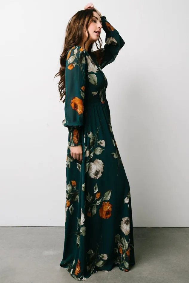 Women Olivia Maxi Dress Deep Topaz Floral Baltic Born The Guest Edit Women Olivia Maxi Dress Deep Topaz Floral Baltic Born The Guest Edit