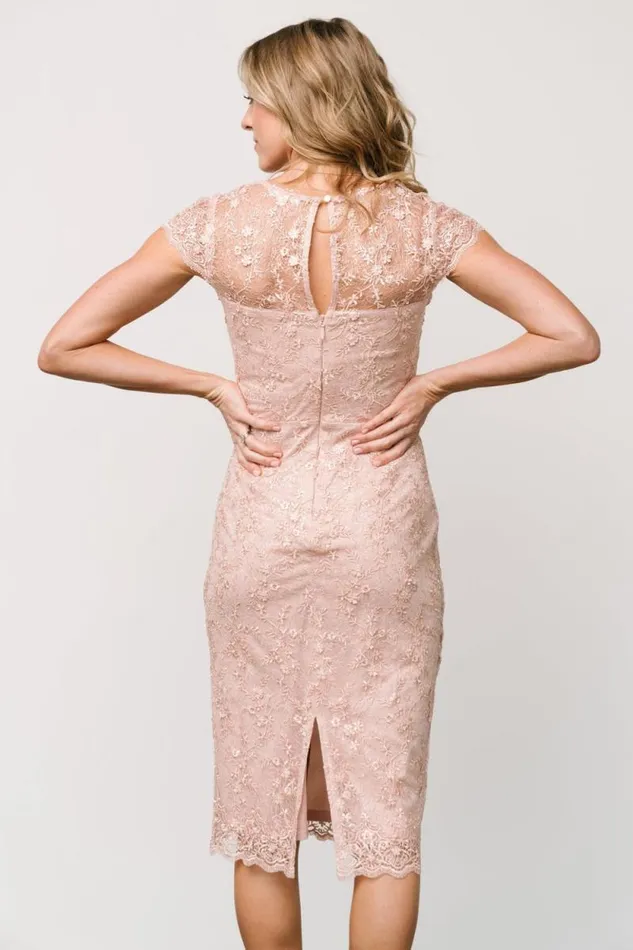 Women Oriana Embossed Shimmer Midi Dress Nude Blush Baltic Born Embellished and Sequined Women Oriana Embossed Shimmer Midi Dress Nude Blush Baltic Born Embellished and Sequined