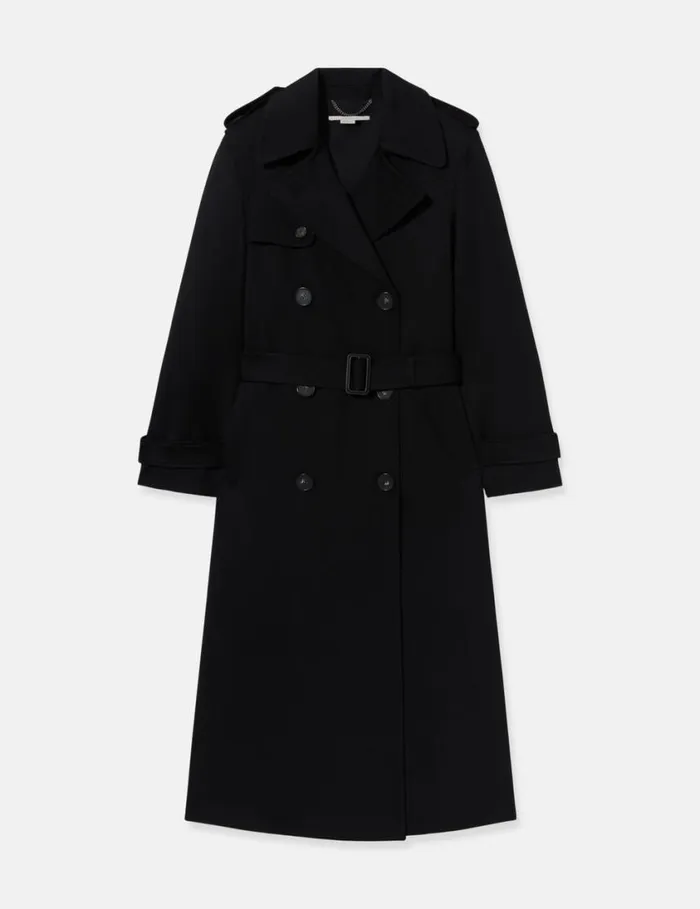 Women Oversized Belted Trench Coat Black Stella McCartney Coats And Jackets