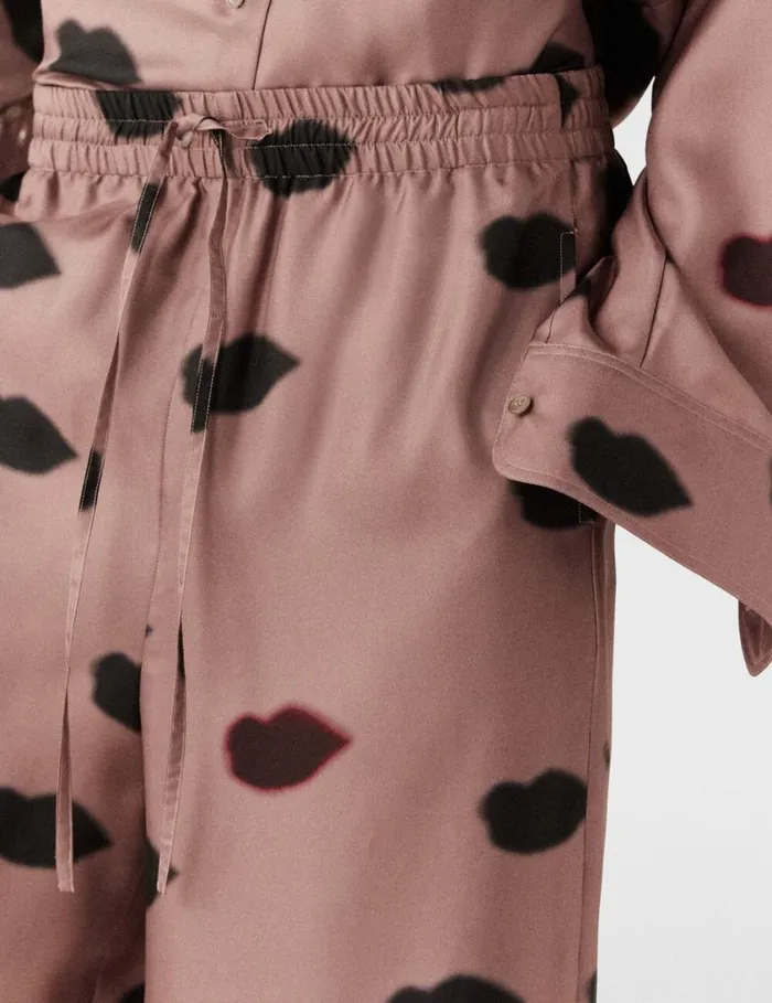 Women Oversized Lips Print Pants Ashy Mauve Stella McCartney Pants And Shorts