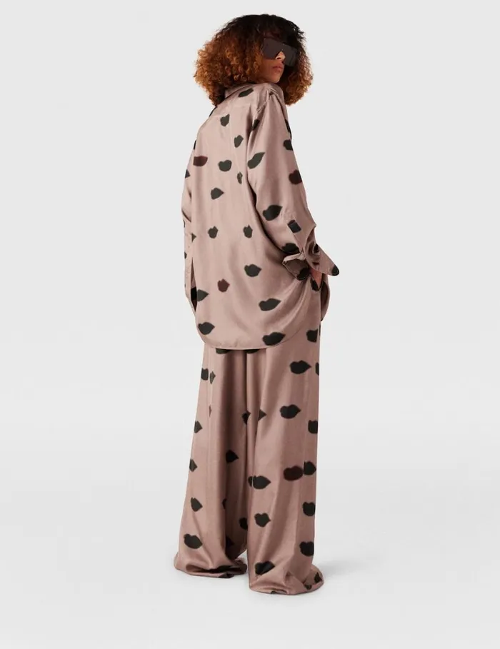 Women Oversized Lips Print Shirt Ashy Mauve Stella McCartney Shirts And Tops Women Oversized Lips Print Shirt Ashy Mauve Stella McCartney Shirts And Tops