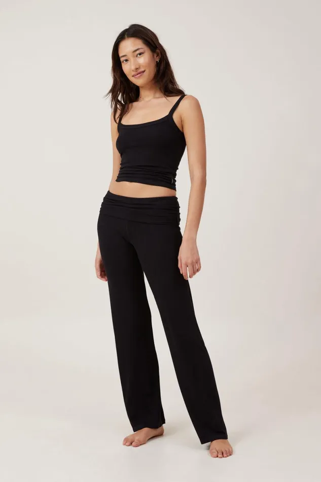 Women Pajamas Cotton On Sleep Recovery Roll Waist Pant True Black