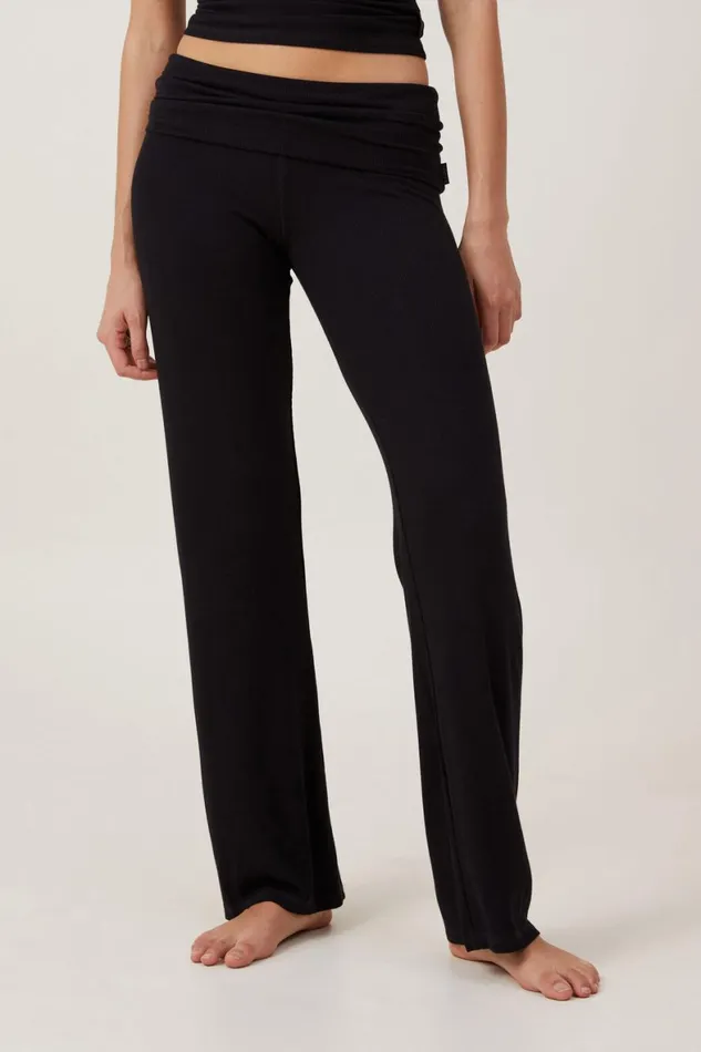 Women Pajamas Cotton On Sleep Recovery Roll Waist Pant True Black