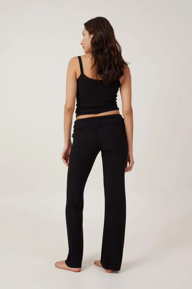 Women Pajamas Cotton On Sleep Recovery Roll Waist Pant True Black