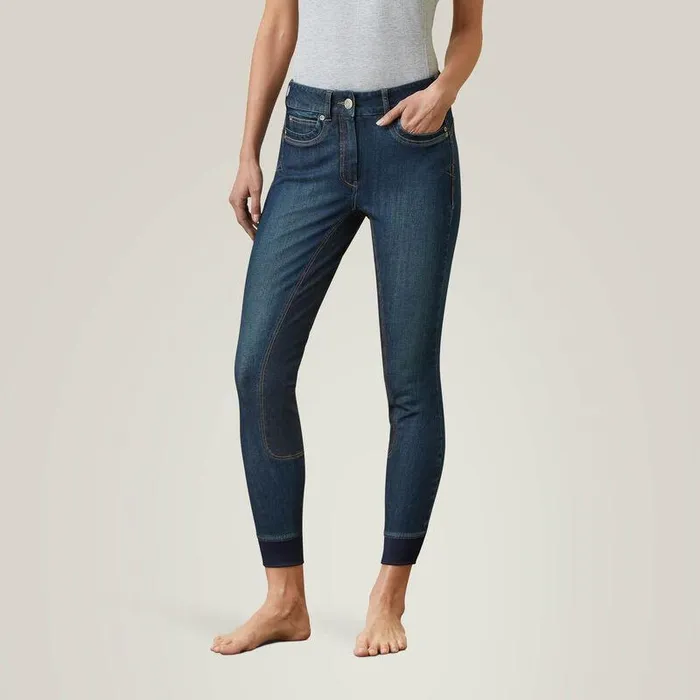 Women Pants and Shorts Ariat Halo Denim Full Seat Breech Marine