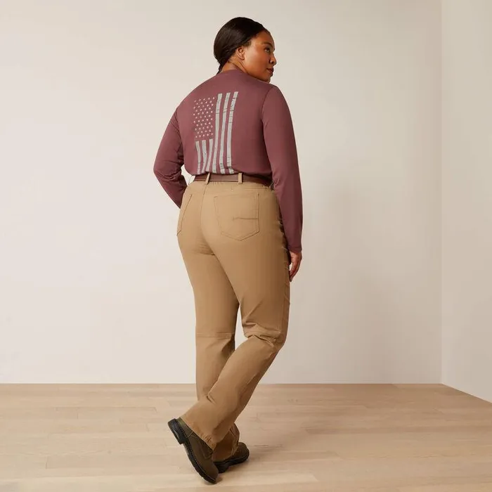 Women Pants and Shorts Ariat Rebar PR Made Tough Straight Pant Field Khaki Women Pants and Shorts Ariat Rebar PR Made Tough Straight Pant Field Khaki
