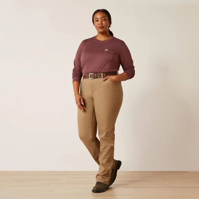 Women Pants and Shorts Ariat Rebar PR Made Tough Straight Pant Field Khaki Women Pants and Shorts Ariat Rebar PR Made Tough Straight Pant Field Khaki