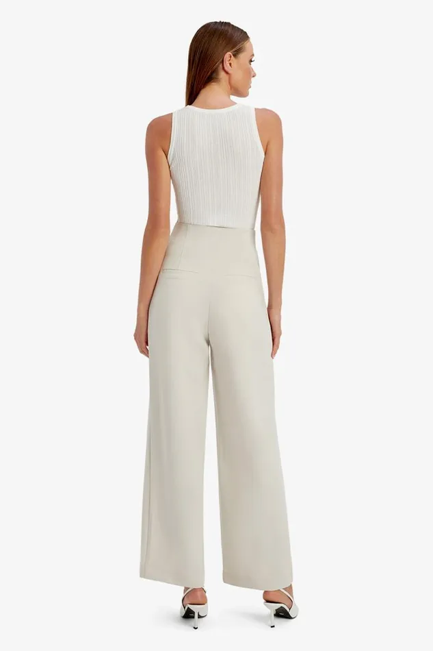 Women Pants Bardot Anna Mid Waist Tailored Pant In Orchid White Orchid White