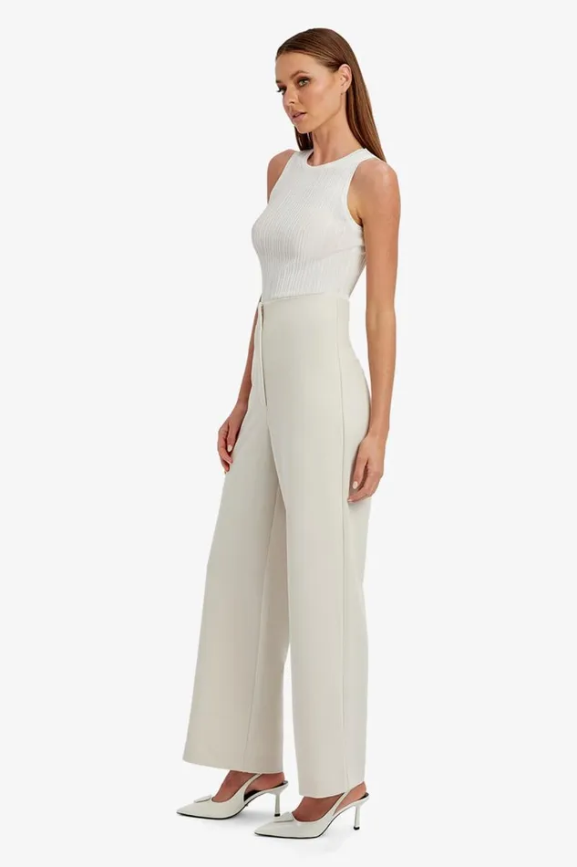 Women Pants Bardot Anna Mid Waist Tailored Pant In Orchid White Orchid White