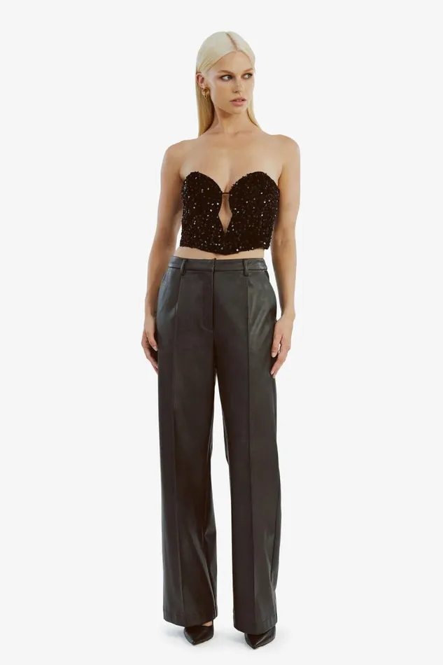 Women Pants Bardot Sedona Vegan Leather Pant In Black Black Women Pants Bardot Sedona Vegan Leather Pant In Black Black